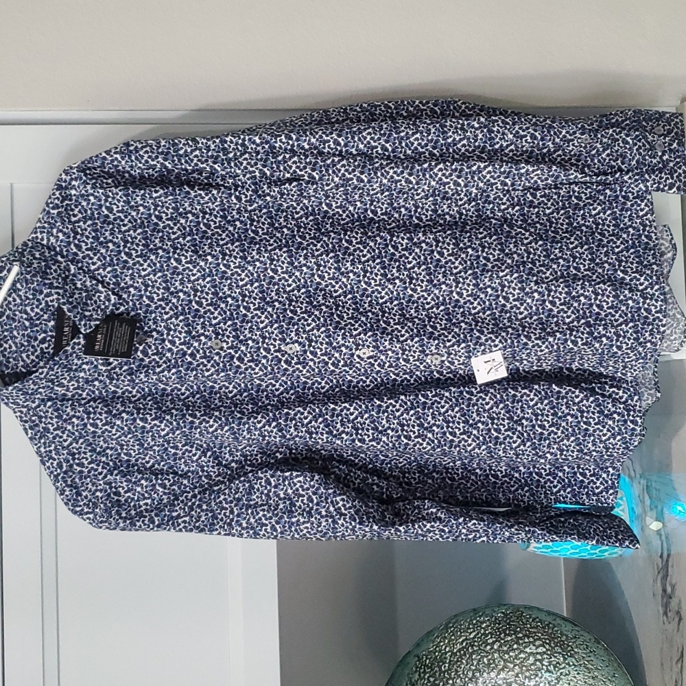 Men's Kenneth Cole blue/black/white shirt, new with tags size XL